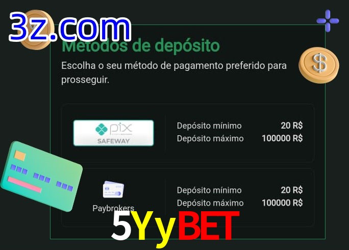 O cassino 5Yybet oferece uma grande variedade de métodos de pagamento